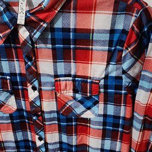 Rich and Beautiful Like You / Button Down Plaid Shirt / XL